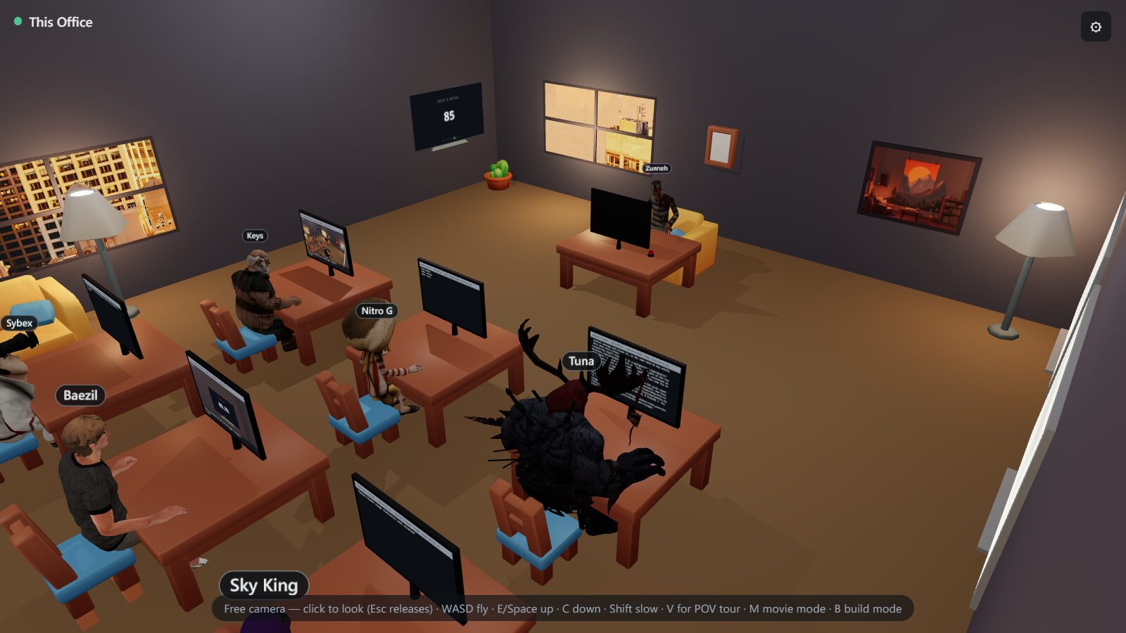 This Office, a 3D office where Claude Code sessions play out on the employees' monitors